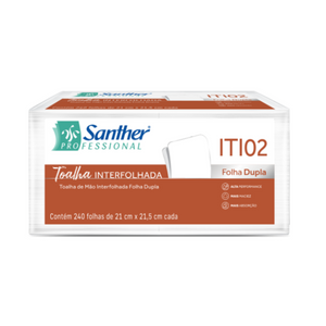 TOALHA INOVATTA ITI02 SANTHER - FOLHA DUPLA - 10 PACOTES COM 240 FOLHAS ITI02 SANTHER (2.400)