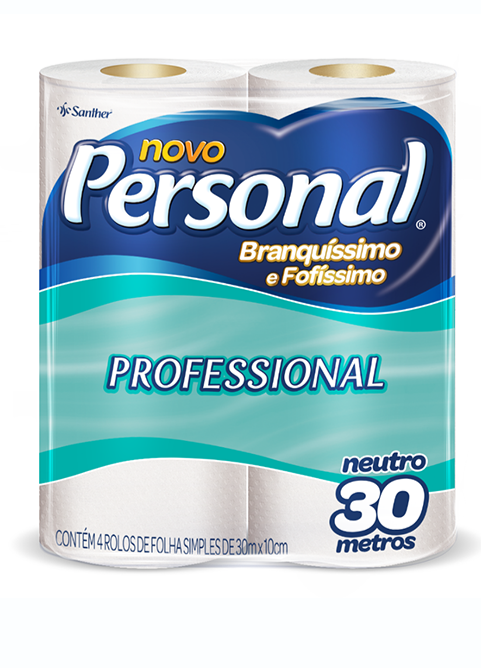 PAPEL HIGIÊNICO PERSONAL PROFESSIONAL - FOLHA SIMPLES - NEUTRO - 15X4 ROLOS