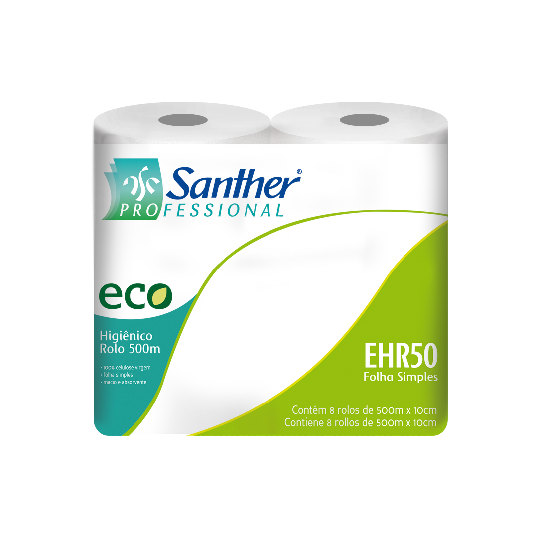 PAPEL HIGIENICO ROLO SANTHER 500M - EHR50 - 8x500M