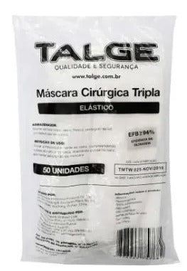 MASCARA TRIPLA TALGE (PACOTE PLASTICO) C/ 50UN