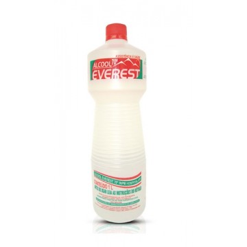 ÁLCOOL 70% LIQUIDO EVEREST 1 LITRO BACTERICIDA CX COM 12 UND
