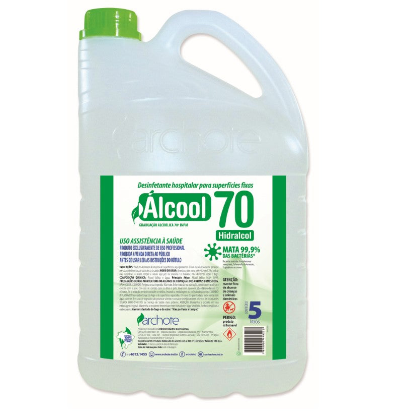 ÁLCOOL ARCHOTE LÍQUIDO 70º 5 LITROS INPM