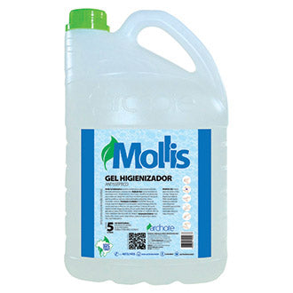 ÁLCOOL GEL MOLLIS 70% HIGIENIZADOR PARA AS MÃOS 5LTS